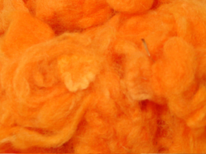 Organic Spinning and Felting Wool Orange